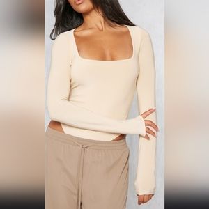 Pretty Little Thing Ivory long sleeve bodysuit